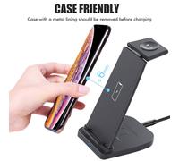 Cargador inalámbrico de silicona 3 en 1, plegable, sencillo, multifuncional, compatibilidad universal con carga inalámbrica rápida, protección de