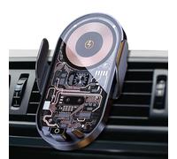 Cargador inalámbrico de soporte para coche, cargador inalámbrico de coche,Rotación del vehículo Rotación del teléfono Cruce automático | Soporte de tablero para teléfono inteligente, soporte de
