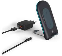 Cargador Inalámbrico HAMA QI-FC 15S 15W/USB-C + Cargador QC 3.0 - Negro