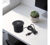 Cargador inalámbrico integrado para concentrador de pie con enchufes USB duales para Samsung para iPhone, tablet, color negro