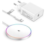 Cargador Inalambrico iPhone, 15W Cargador Mag-Safe con Cargador USB C para Apple iPhone 17/16/15 Pro Max/15 Plus/15 Pro/15/14/14 Pro/13/12, AirPods,Magnetico Cargador iPhone Carregador Sem Fios iPhone