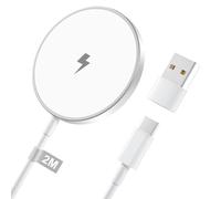 Cargador Inalambrico iPhone 2M, 15W Cargador mag-Safe para Apple iPhone 16/15 Pro Max/15 Pro/15 Plus/15/14/13/12/AirPods, Carregador Sem Fios Phone Magnetico Charger Phone Carga Rapida Inalambrico