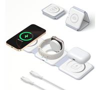 Cargador Inalambrico iPhone,3 en 1 Plegable Estacion Carga Inalámbrico for iPhone Air/17/16/15/14/13/Pro MAX/Plus, Watch Ultra 10/9/8,Wireless Charger Magsafe Base Cargador i-Phone Apple Watch Airpod