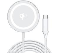 Cargador inalámbrico mag-Safe magnético Rápido 15W Estación de Carga para iPhone 16 Pro Max/16 Plus/15 14 13 12 Series y Air-Pods Pro/3, Base de Carga magnética