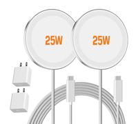 Cargador inalámbrico magnético de 25 W: almohadilla de carga rápida para iPhone 17, 16, 15, 14, 13, 12 Pro Max, Samsung Galaxy S26, Google Pixel 10, AirPods, delgado y portátil para viajes, mesita de