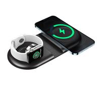 Cargador inalámbrico magnético elegante, compatibilidad universal para fans de Apple, estación de carga plegable, seguro y protector, carga a