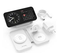 Cargador inalámbrico MagSafe 3 en 1, 15W Plegable estación de Carga inductiva para Las Series de iPhone 15/14/13/12, el Apple Watch y los AirPods, con Adaptador USB-C (Blanco).
