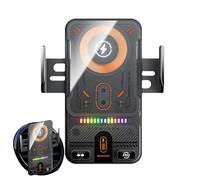 Cargador inalámbrico para automóvil - Soporte de carga rápida de 15 W para autos, soporte de cuna de camión de sujeción automática, cargadores de teléfono inteligente para coche, control de música