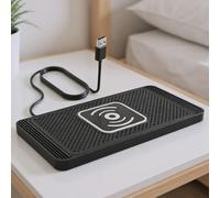 Cargador inalámbrico para coche - almohadilla de carga con detección automática, diseño antideslizante de soporte para teléfono móvil, cable de 39 pulgadas incluido | Solución de alimentación para el