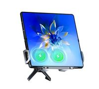 Cargador inalámbrico para coche, soporte de teléfono para vehículos, 15 W, doble bobina, inalámbrico, plegable, dispositivo de carga para teléfono móvil, para rejilla de aire, salpicadero y consola