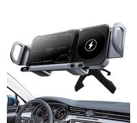 Cargador inalámbrico para coche, soporte para teléfono celular, 15 W, doble bobina, dispositivo de carga plegable inalámbrico para rejilla de ventilación de salpicadero, consola central