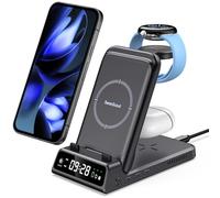 Cargador Inalámbrico para Google Pixel Watch 3/2/Fitbit Versa 4/3/Sense 2/1, Estación de Carga para Google 10a/10/9a/9/8/7/6/5/Samsung S26 Ultra/iPhone 17, Pixel Buds Pro 2, SwanScout 703G2