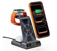 Cargador inalámbrico para iPhone 17, estación de carga 3 en 1 para Apple Watch 11/10/9/8/7/6/5, Ultra 3/Ultra 2, para iPhone Air/16/15/14/13/12/11/X Series, para Air Pods 4/Pro 2 (sin adaptador) (gris