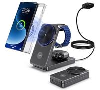 Cargador Inalambrico para Samsung, 3 in 1 Wireless Charger para Samsung für Galaxy S25 Ultra/S24/Z Fold 6/Z Flip 6, Plegable Cargador Galaxy Watch Ultra/8/7, Galaxy Buds Pro mag Ring Incluido
