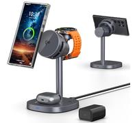 Cargador Inalámbrico para Samsung Galaxy S25 Ultra/S24/Z Fold 7/Flip 7, Estación de Carga con Refrigeración Magnética Qi2 para Samsung Watch 8/Ultra, Cargador Magnético para Galaxy Buds 3 Pro