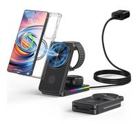 Cargador Inalámbrico para Samsung Mag-safe Charger, Estación de Carga Magnética para Samsung Galaxy S25 Ultra S24, Plegable Cargador Samsung Watch para Galaxy Watch Ultra 8 7 Bud Pro Mag Ring Incluido