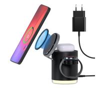 Cargador Inalámbrico para Samsung por MMOBIEL - Estación de Carga Inalámbrica Magnético 4 en 1 Qi2 para Samsung Galaxy S25/S24/S23/S22 Series, Watch 7/6/5, Buds - Incl. 25W Adaptador - Negro