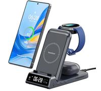 Cargador Inalámbrico para Samsung S25/Watch 8/8 Classic, 3 in 1 Estación de Carga para Samsung S25+/S25 Ultra/S24/S23/Fold 7, Galaxy Watch Ultra 2025/7/6/5/4, Galaxy Buds, SwanScout 703S (No Adapter)