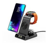 Cargador Inalámbrico para Samsung S26 Ultra, Estación de Carga Inalámbrica 3 en 1 para Galaxy S26+/S26/S25 Ultra/S24/Z Flip 7/Z Fold 7, Base de Carga para Galaxy Watch 8/Ultra/7/6, Buds 4(No Adapter)