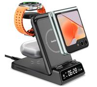 Cargador Inalámbrico para Samsung Z Flip 7/Watch 8/8 Classic, 3 en 1 Estación de Carga para Galaxy Z Flip7 FE/6/5/4/3/2, Galaxy Watch Ultra 2025/7/6/5/5/4/3, Galaxy Buds 3, SwanScout 703F (No Adapter)
