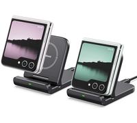 Cargador inalámbrico para Samsung Z Flip7 (Paquete de 2), Cargador Plegable para Galaxy Z Flip7 FE/ 6/5/4/3, estación de Carga inalámbrica para la Z Flip/Moto Razr50, SwanScout 501S (sin Adaptador)