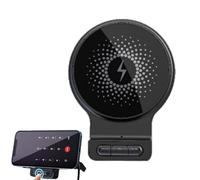 Cargador inalámbrico para teléfono de coche, 15 W, carga rápida, soporte magnético giratorio de 360 grados, cargador de coche de 15 W con soporte incorporado entrada AUX | para camión vehículo auto