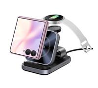 Cargador inalámbrico para Z Flip 8, estación de carga 3 en 1 para Galaxy | Para Z Flip 8/7/7 FE/6/5/4, para Samsung Watch 9/8/7/6/5, plegable portátil, SwanScout 713F, sin adaptador