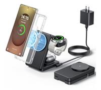 Cargador inalámbrico plegable magnético 3 en 1 para Samsung, estación de carga rápida Mag-Safe para Galaxy S26 S25 S24 S23 Ultra Plus/Z Fold/Flip 8/7/6, Galaxy Watch Ultra/8/7/6/5/Pro, Galaxy Buds/Pro