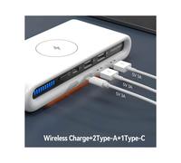 Cargador InaláMbrico PortáTil, Cargador InaláMbrico Multipuerto 4 en 1 Qc3.0 Cargador InaláMbrico Dual USB de Carga RáPida para Viajes en Casa