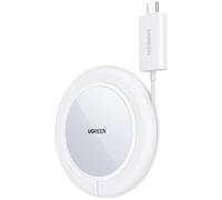 Cargador inalámbrico Qi de 15 W con funda de silicona, compatible con MagSafe, blanco.