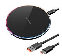 Cargador inalámbrico rápido de 20 W, cargador de inducción Qi con apertura del indicador inteligente compatible con iPhone 15 14 13 12 11 Pro Max, Samsung Galaxy S24/S23/S22/S21/S20/S10, Note 20/10