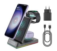 Cargador Inalámbrico Rápido Stand 3 en 1 para Samsung S24 S23 S22 Ultra S24 S21 S20 Galaxy Buds+ Pro,Wireless Charger für Galaxy Watch 5/5 Pro/4/3/Active 2/1