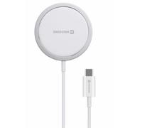Cargador inalámbrico Swissten MagStick MagSafe 15W 1,5 m Blanco