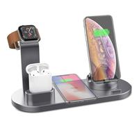 Cargador inalámbrico universal elegante, estación de carga inalámbrica rápida para teléfonos móviles, Airpods, Apple Watch, compatible con