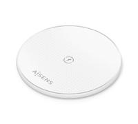 Cargador inalámbrico USB-C 15W Qi, protecciones avanzadas, compatible smartphones, blanco