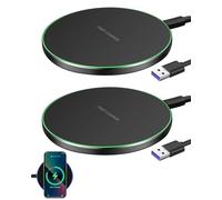 Cargador inductivo ultra rápido de 35 W, 2 unidades, inducción, cargador inalámbrico, compatible con iPhone 17/16/15/14/13/12 serie, para Samsung S25 Ultra/S24+/S23 FE Google Pixel 9/8 Pro, compatible