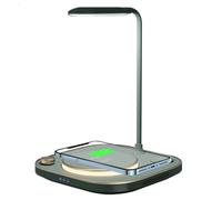 Cargador inteligente inalámbrico con base y luz LED regulable, dispositivo de tecnología verde