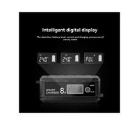 Cargador Inteligente para Coche, Motocicleta, Batería de Fosfato de Hierro y Litio de 6 V, 12 V, 12,8 V y 8 A, con Pantalla LCD, 4 Ah-100 Ah, Enchufe