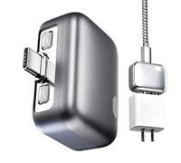 Cargador Inteligente Stop Charge - Metal ABS 4.2x3.5x1.5cm | Adaptador De Protección Contra Sobrecargas | Plug And Play Portátil Con Expulsión Automática | Protección De Apagado De 140 W Para Uso Segu