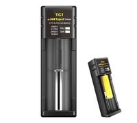 Cargador Inteligente Tipo C para Batería 18650,Cargador USB C Universal 3.7v Li-Ion Imr Inr Icr con Ranura 75 Mm,Compatible con 20700 22700,120x38x28 Mm,Cable Tipo C Incluido,para Linterna Y