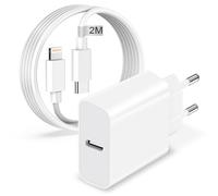 Cargador iPhone 20W USB C con Carga Rapida para 14 Pro Max/14 Plus/13/12 Mini/11 Pro Max/XS/X/8/SE - Enchufe Tipo C Charger con Cable 2M