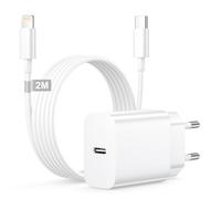 Cargador iPhone Carga Rapida con Cable Lightning 2M, 25W Cargador USB C Enchufe USB C Carga Rapida para iPhone 14 Pro Max/14 Plus/13 Pro/12 Mini/11/XR/X/8