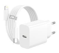Cargador iPhone Carga Rapida, Enchufe Tipo c con Cable Lightning 2M para Apple iPhone 14 13 12 11 Pro Max/Mini/XS/X/8/SE/iPad/AirPods, 25W Cargador USB C Carga Rapida iPhone Tipo C Adaptador