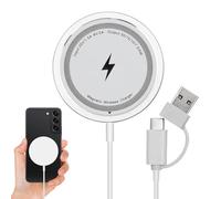 Cargador magnético inalámbrico: almohadilla de carga rápida, base de carga compacta, soporte magnético fuerte, adaptador universal de dispositivo, accesorio de energía portátil | Perfecto para