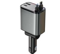 Cargador magnético para coche, carga rápida de uno a dos, PD30W, cable retráctil, cargador giratorio universal para coche Apple._M