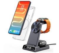 Cargador magnético para Samsung S26 Ultra, estación de Carga inalámbrica 3 en 1 para Galaxy S25/S24/S23/Z Fold/Z Flip, para Galaxy Watch 8/8 Classic/Ultra/7/6/5, Galaxy Buds 3 Pro/3 (sin Adaptador)
