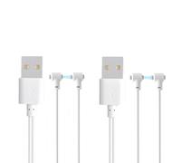 Cargador magnético Universal de Carga rápida USB-A/USB-C de 80 cm, Cable de Repuesto con Puerto Ajustable Compatible con Satisfyer y Otros vibradores (Blanco +Blanco, USB-A)