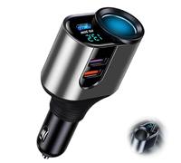 - - Cargador Mechero USB Carga Rapida 127W QC3.0 y PD3.0 12V/24V USB C Cargador de Coche Encendedor de Cigarrillos para iPhone16 15 14 13 12 11 iPad Airpods Samsung Galaxy S25 S24 Huawei LG