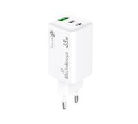 Cargador MediaRange MRMA116-2 65W Blanco 2x USB-C 1x USB-A Carga rápida