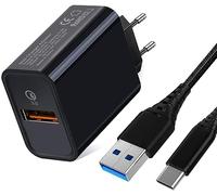 Cargador Movil Carga Rapida para Xiaomi Redmi Note 13/12/11/11s/9/9 Pro/8 P-ro/9S/13 Pro/12 Pro,Redmi 13C/12/A3,Xiaomi Mi 11 10 10T 11T Lite,Poco X3 /F3/F2 18W Cargador USB Pared QC 3.0 y Cable